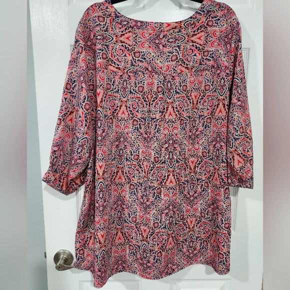 Croft & Barrow Multicolored Paisley Print Blouse Tunic in Size 3X - Picture 9 of 10